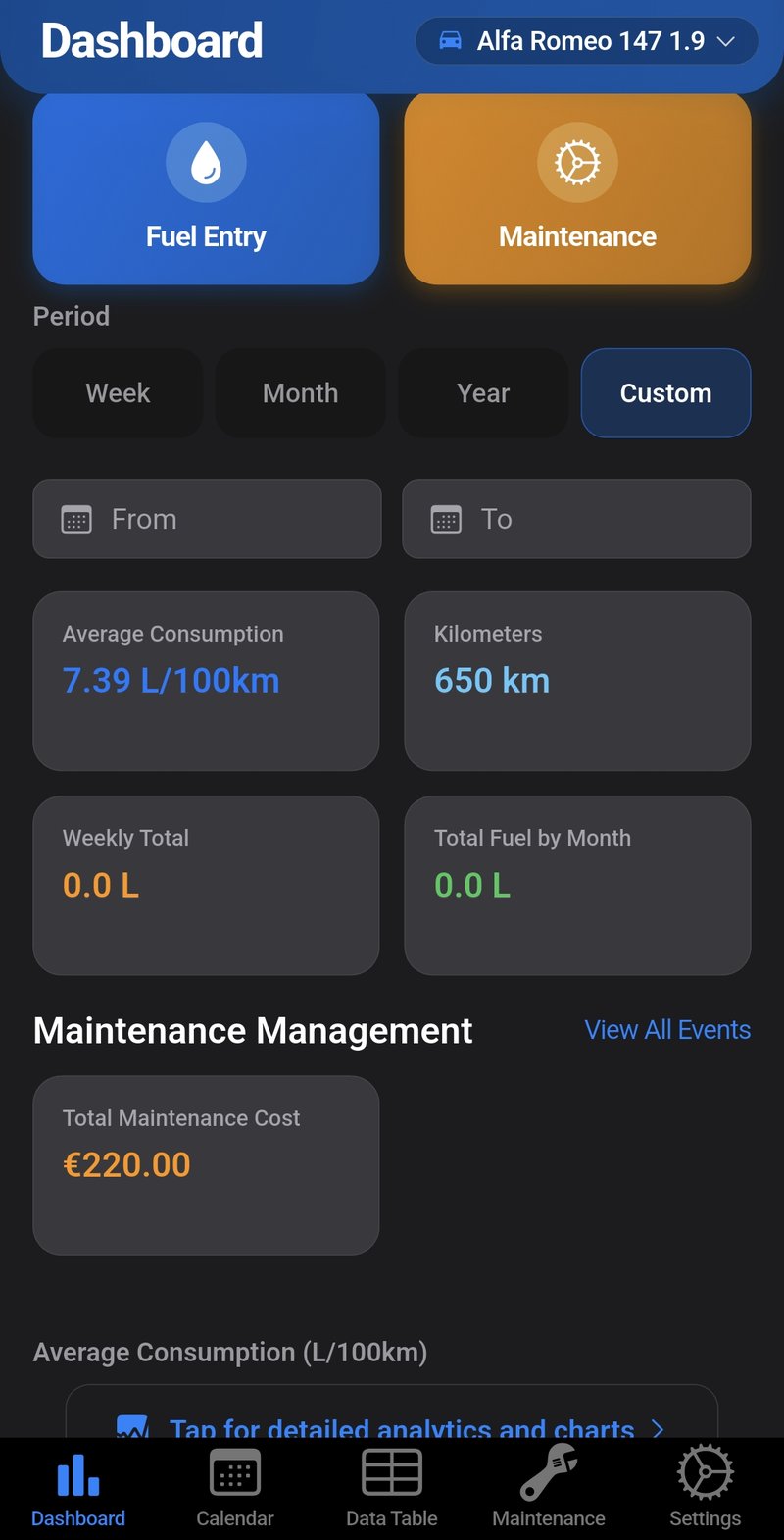 App interface